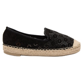SHELOVET Espadrilles Ajourées En Daim noir