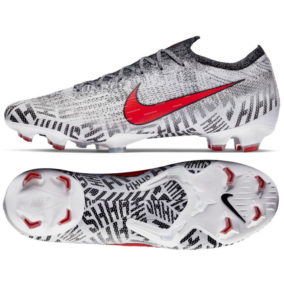 Chaussures de football Nike Merurial Vapor 12 Elite Neymar Fg M AO3126 170 blanche gris