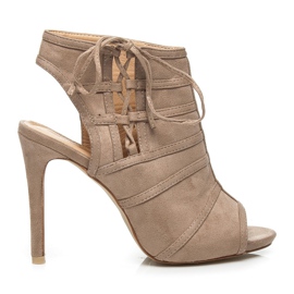 Vices Bottes à bout ouvert sur talon haut brun