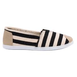 Slipons rayés noir brun