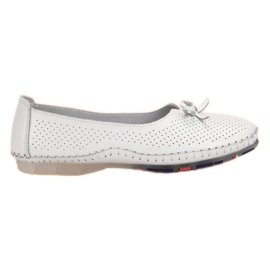 Ballerines en cuir ajouré VINCEZA blanc