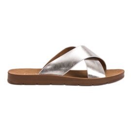 Filippo Pantoufles En Argent Avec Un Motif gris Filippo Pantoufles En Argent Avec Un Motif gris