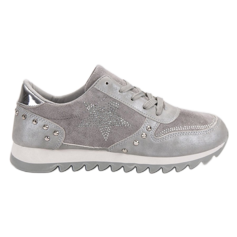 Chaussures de sport avec cristaux gris