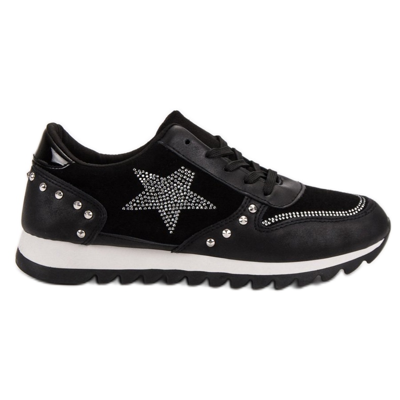 Chaussures de sport avec cristaux le noir
