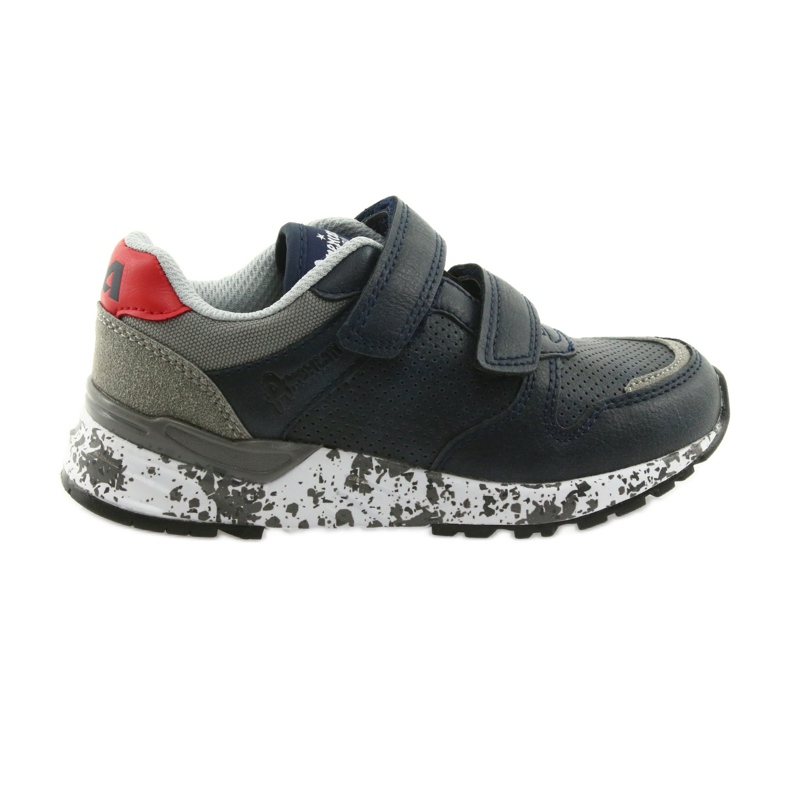 Chaussures de sport American Club, insert en cuir BS11 05 gris rouge bleu marin