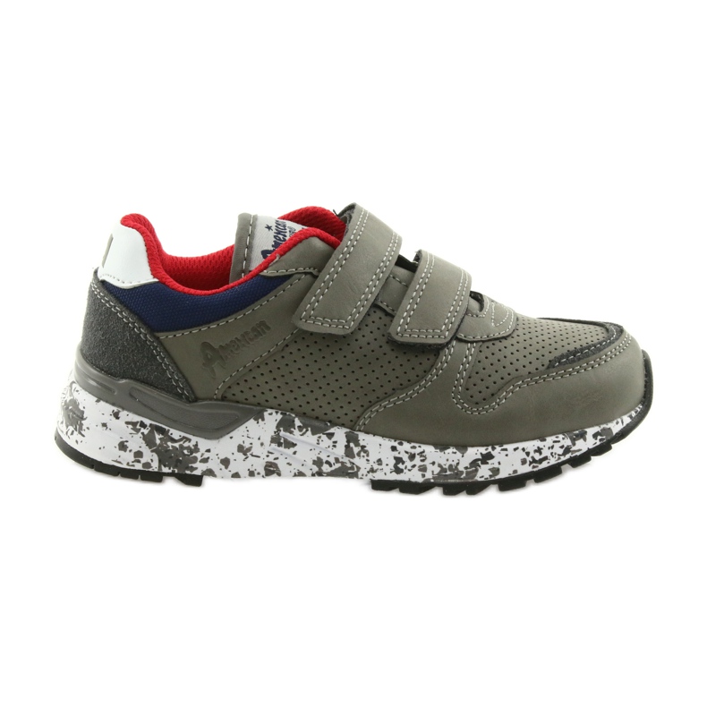 American Club chaussures de sport semelle intérieure en cuir gris rouge bleu marin
