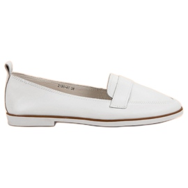 Mazaro Mocassins en cuir blancs blanche Mazaro Mocassins en cuir blancs blanche