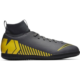 Chaussures d'intérieur Nike Mercurial Superfly X 6 Club Ic Jr AH7346-070 noir gris