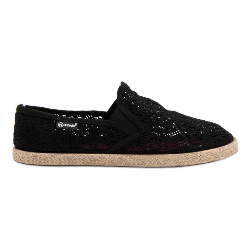 Mckeylor Slipons noirs en dentelle le noir Mckeylor Slipons noirs en dentelle le noir