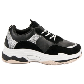 Baskets noires à motif