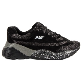 Chaussures de sport à paillettes VICES noir