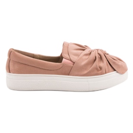 Slipons en daim avec nœud VICES rose