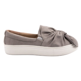 Slipons en daim avec nœud VICES gris