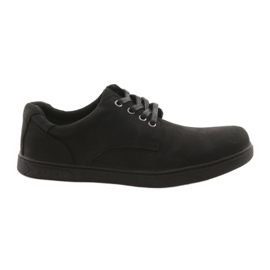 American Club Chaussures en cuir des hommes en noir
