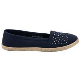 Espadrilles Bleu Marine Avec Cristaux