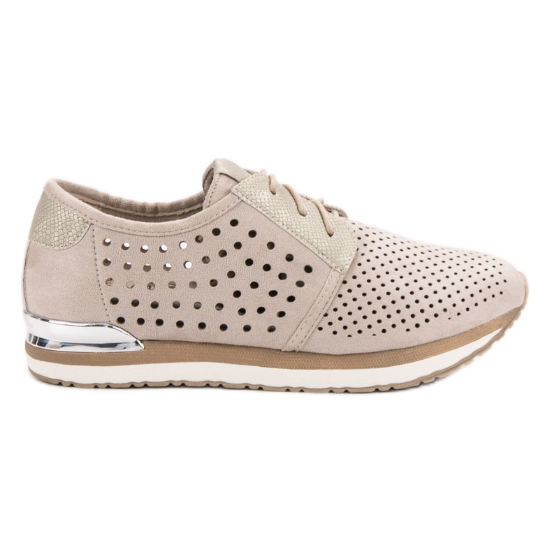 Aclys Richelieu beige ajouré brun jaune