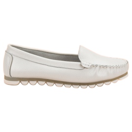 Filippo Mocassins en cuir gris clair blanc