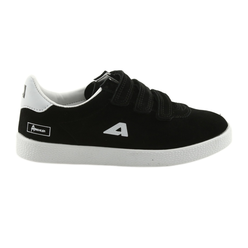 Chaussures de sport insert cuir American Club BS06 blanche le noir Chaussures de sport insert cuir American Club BS06 blanche le noir