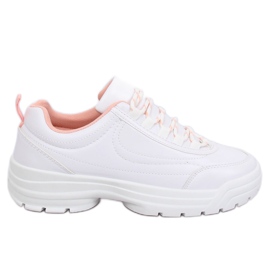 Chaussures de sport blanches et roses 6256 Rose