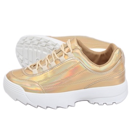 Chaussures de sport holographiques dorées 82017 Or