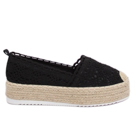 Espadrilles noires en dentelle A8692 Noir