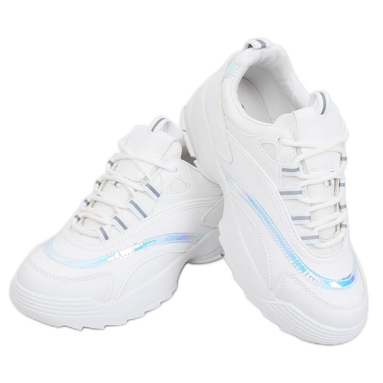 Blanc BO-62 Chaussures de sport holographiques blanches Blanc BO-62 Chaussures de sport holographiques blanches