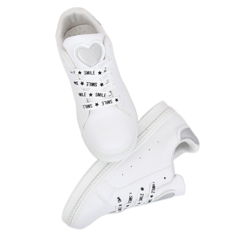 Baskets femme blanches et argentées H99-36 Silver