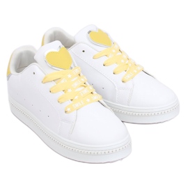 Baskets femme blanches et jaunes H99-36 Jaune
