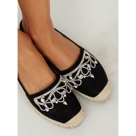 Espadrilles avec couronne noire H-6558 Black II-GAT