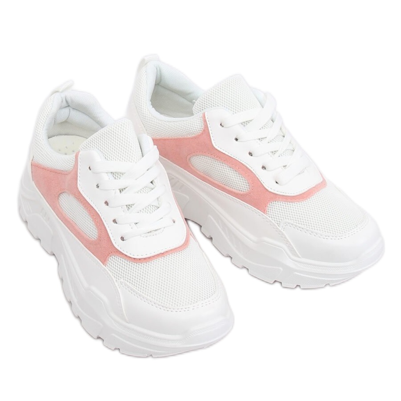 Chaussures de sport blanches et roses PP-37 BLANC / ROSE