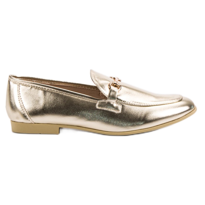 Mocassins VICES laqués dorés d'or