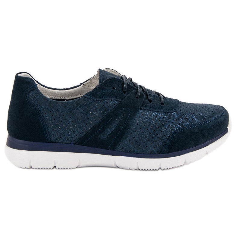Filippo Chaussures de sport en cuir bleu marine