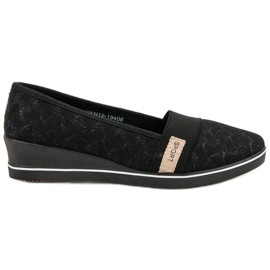 Ballerines textiles VINCEZA le noir