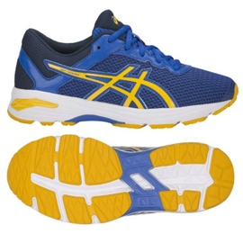 Chaussures de course Asics Gt 1000 6 Gs W C740N-4504 bleu jaune bleu marin