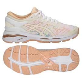 Chaussures de course Asics gel Kayano 24 Lite Show W T8A9N-0101 blanche multicolore rose Chaussures de course Asics gel Kayano 24 Lite Show W T8A9N-0101 blanche multicolore rose