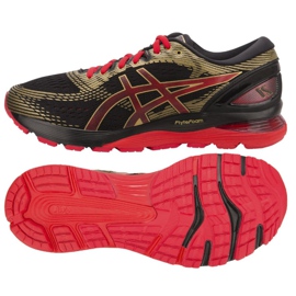 Chaussures de course Asics Gel Nimbus 21 M 1011A257-001 le noir rouge jaune