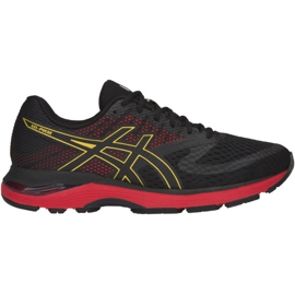 Chaussures de course Asics Gel-Pulse 10 M 1011A604-001 le noir rouge jaune