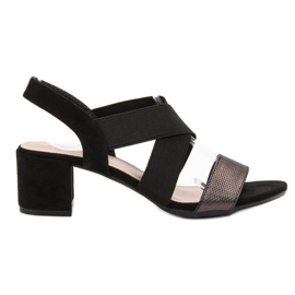 Filippo Sandales à paillettes Vinceza noir