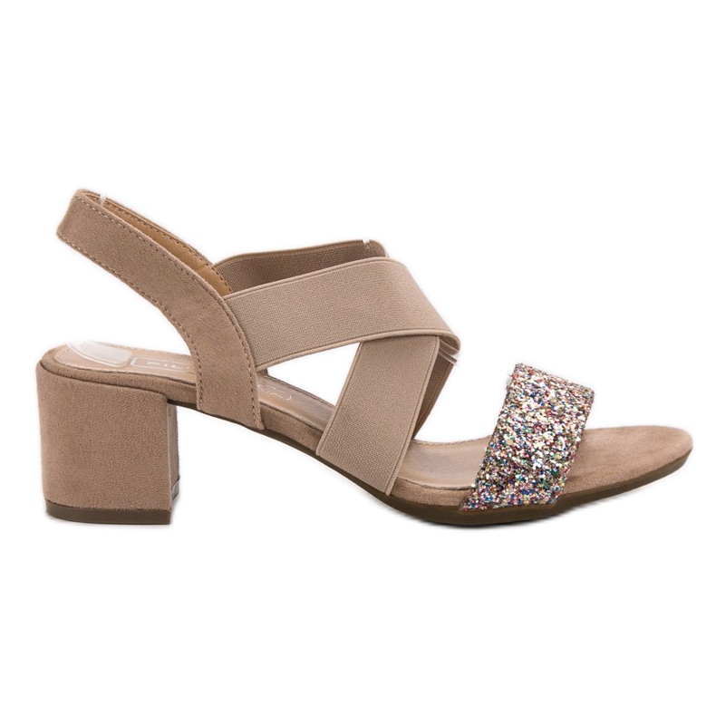 Filippo Sandales à paillettes Vinceza brun