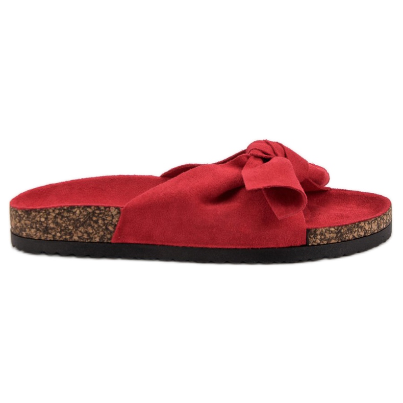 Pantoufles VINCEZA avec nœud rouge