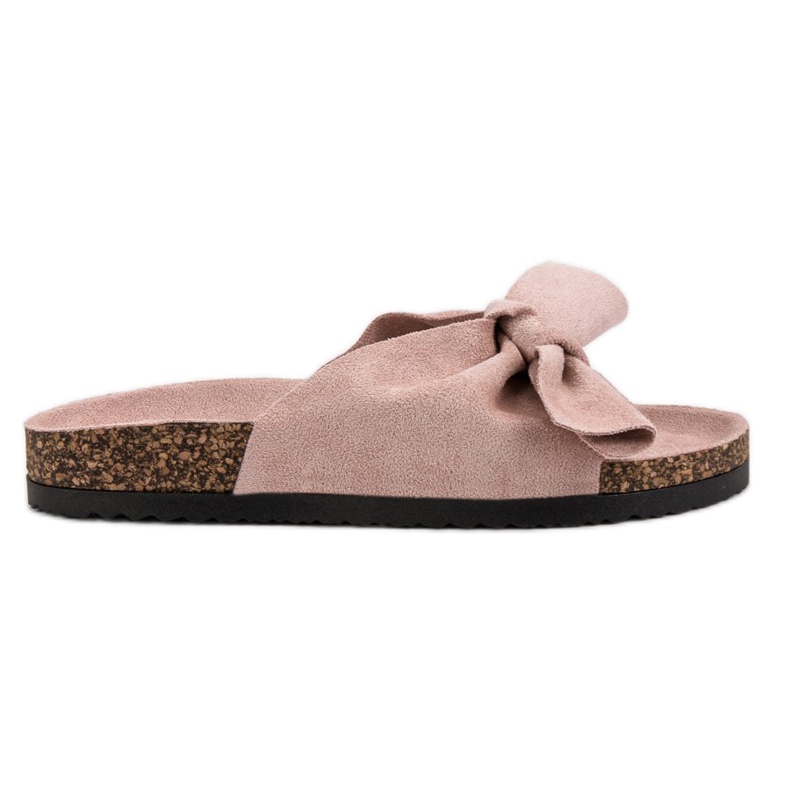 Pantoufles VINCEZA avec nœud rose