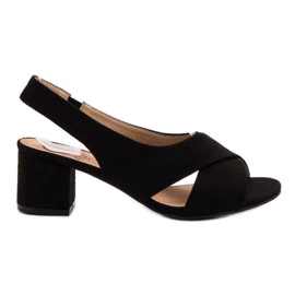 Kylie Sandales noires en daim