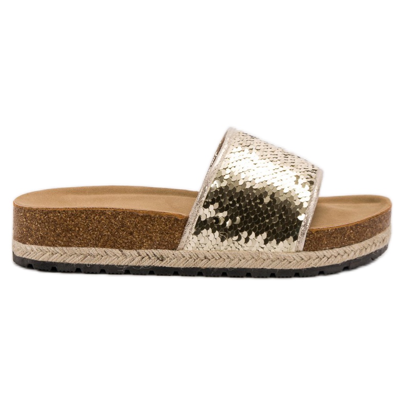 Kylie Chaussons Dorés À Paillettes d'or
