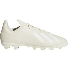 Chaussures de foot Adidas X 18.4 FxG Jr DB2421 blanche blanche Chaussures de foot Adidas X 18.4 FxG Jr DB2421 blanche blanche