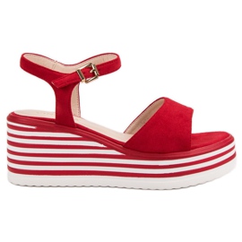 Vinceza Sandales compensées confortables rouge Vinceza Sandales compensées confortables rouge