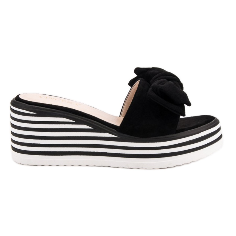 Chaussons compensés noirs VINCEZA le noir Chaussons compensés noirs VINCEZA le noir