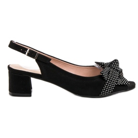 Filippo Sandales en daim à nœud noir