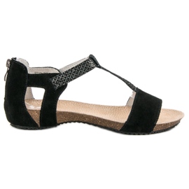 Sandales en cuir VINCEZA noir