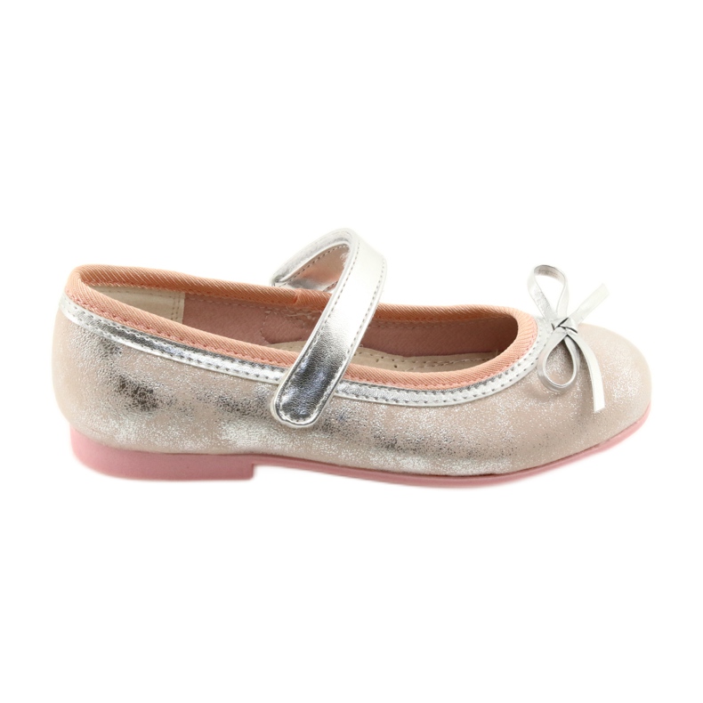 Ballerines à nœud American Club GC18 gris rose