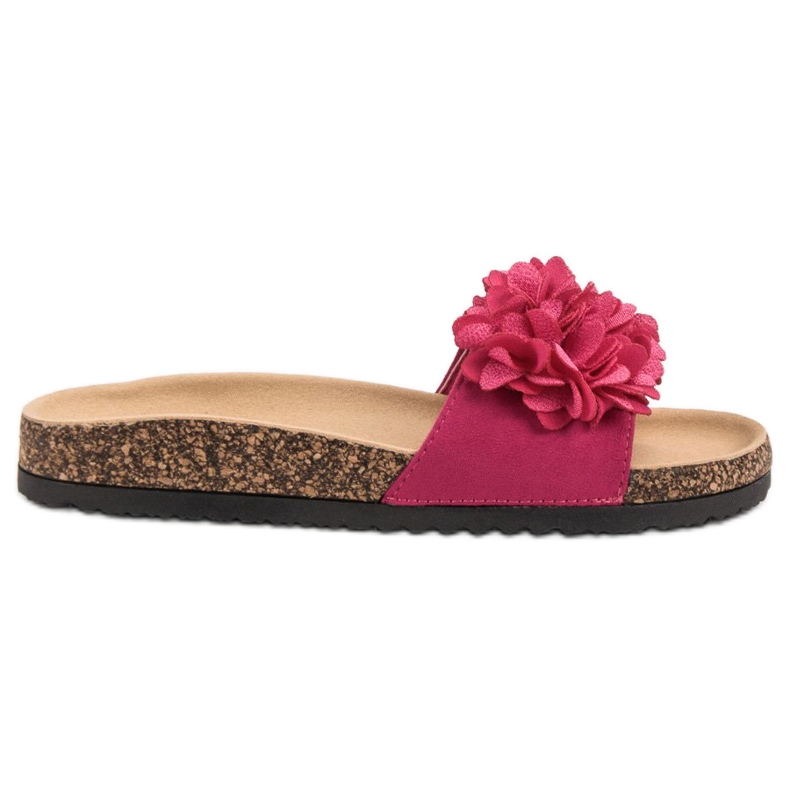 Chaussons VINCEZA à fleurs rose